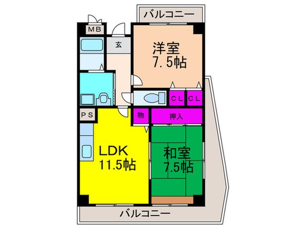 プレルディオ豊中南の物件間取画像